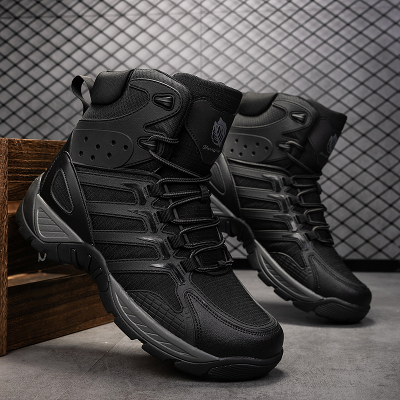 Outdoor Hunting Boots For Men - アップグレードされた戦術戦闘訓練ブーツ 男性用 アウトドア キャンプ 耐摩耗性 迅速対応