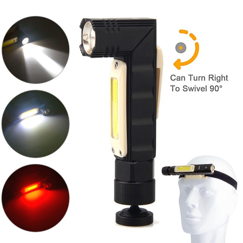 Headlamp Tactical Bright - ハンズフリー戦術懐中電灯デュアル燃料 90 度ツイストロータリークリップ充電式超高輝度 5 モード LED