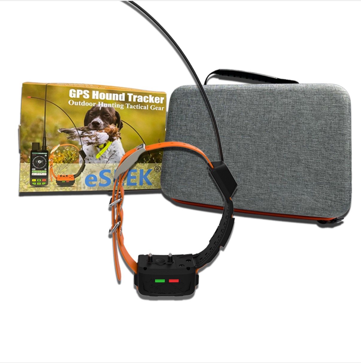 Outdoor Hunting Dog Collar - アウトドアハンティング犬用GPS首輪 6400mAh 18650バッテリー 28時間稼働時間 SIMカードスロット＆内蔵フラッドライト