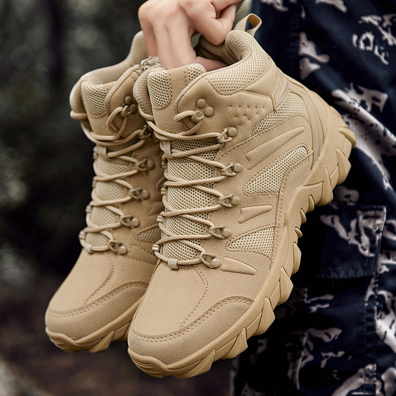 Outdoor Hunting Boots For Men - 砂漠戦闘訓練ブーツ男性屋外キャンプ耐摩耗性迅速対応ハイキングシューズ釣り狩猟スニーカー男性 Zapatillas