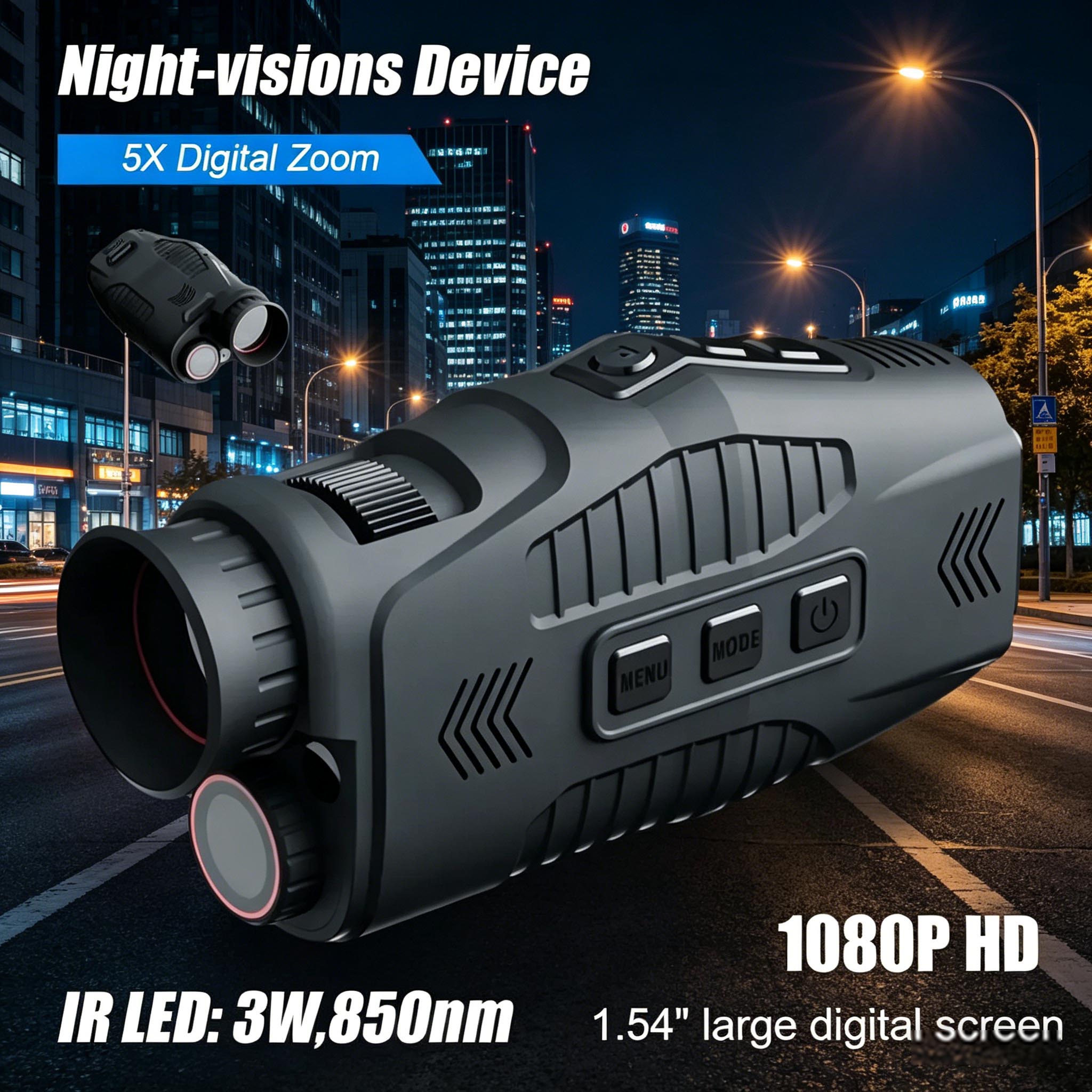 Outdoor Hunting Digital Night Vision - R11 1080P単眼赤外線暗視装置 5倍デジタルズーム 300m視界 昼夜兼用 写真撮影