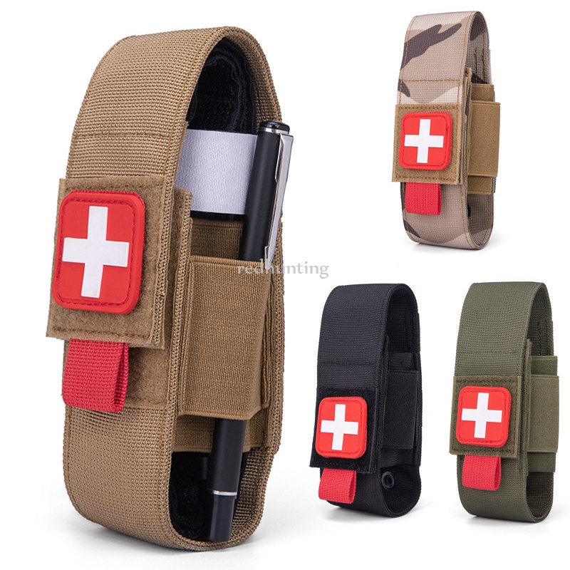 Outdoor Hunting Kit - 戦術的な止血帯ポーチホルダー狩猟外傷医療剪断ポーチ屋外弾性止血帯ホルダーペン懐中電灯 EDC バッグ