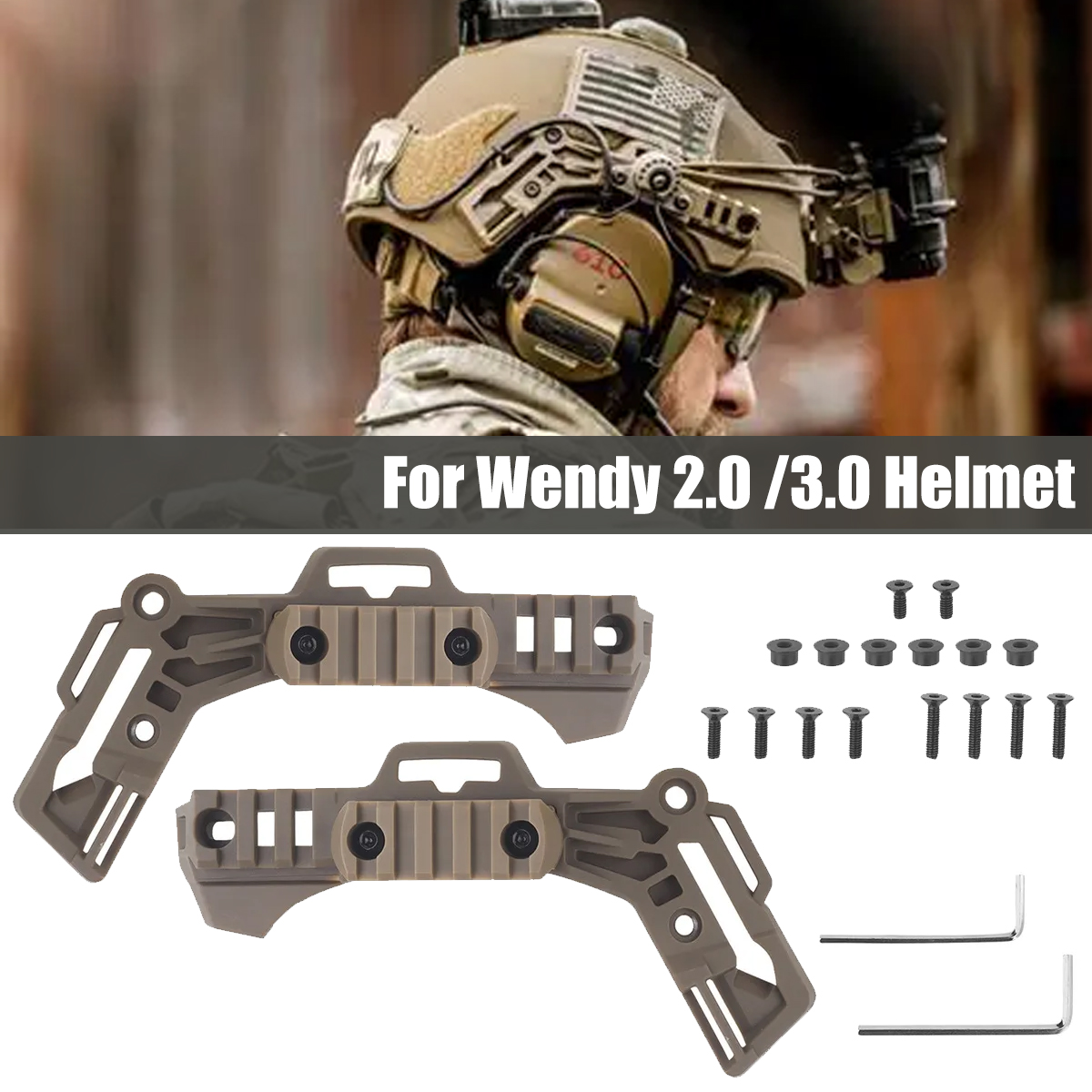 Outdoor Hunting Guide - ウェンディ 2.0 / 3.0 ヘルメットサイドガイドレールマウントアダプター M-L-OK