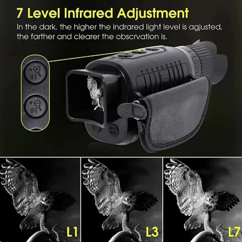 Outdoor Hunting Digital Night Vision - 5X ズームデジタル単眼鏡赤外線ナイトビジョン望遠鏡 300 メートル長距離光学単眼鏡屋外狩猟観察用