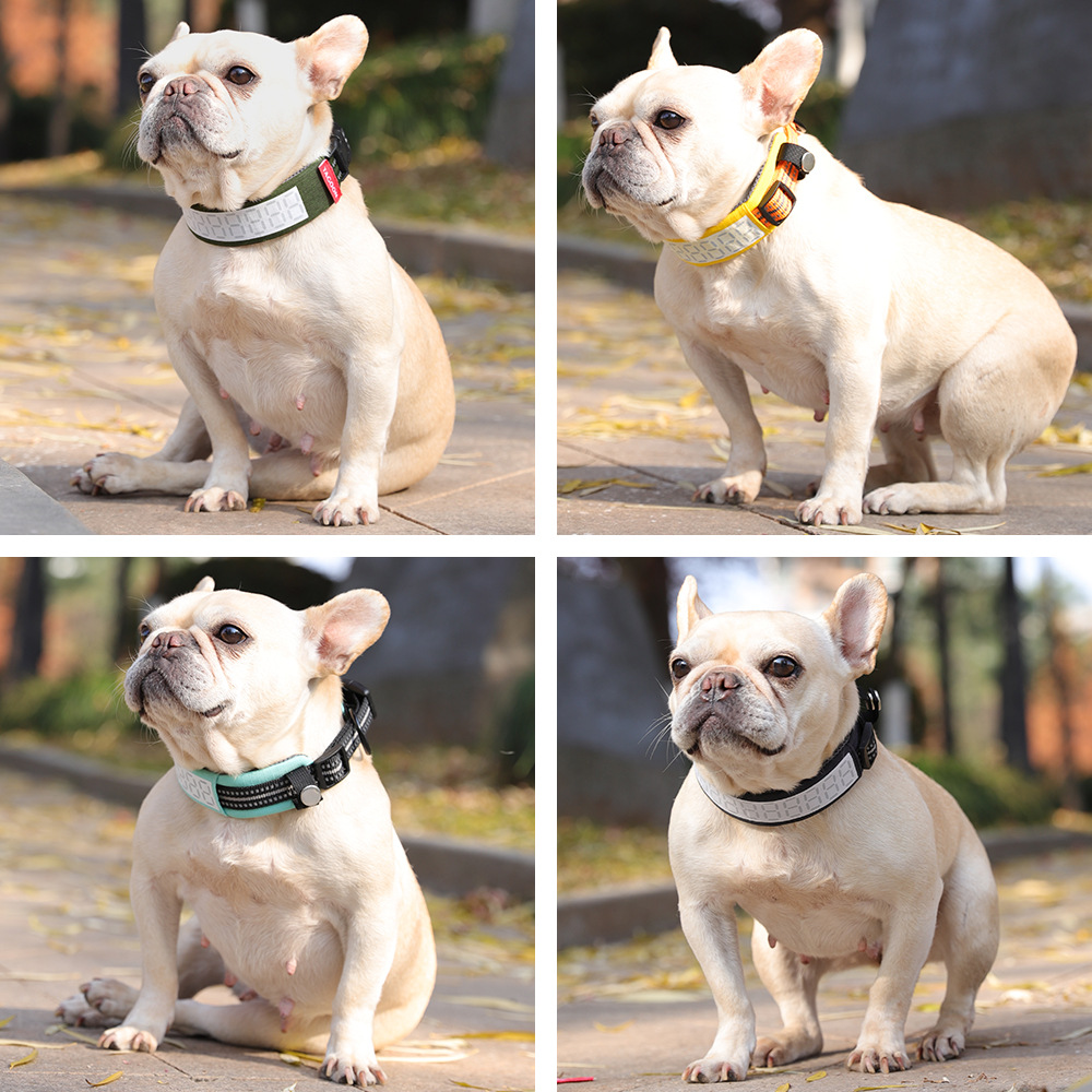 Outdoor Hunting Dog Collar - 大型犬用反射機能付き屋外用犬用首輪、調節可能で窒息防止の安全ネックカラー、ラブラドール、ハンティング、アクティブな犬種向け
