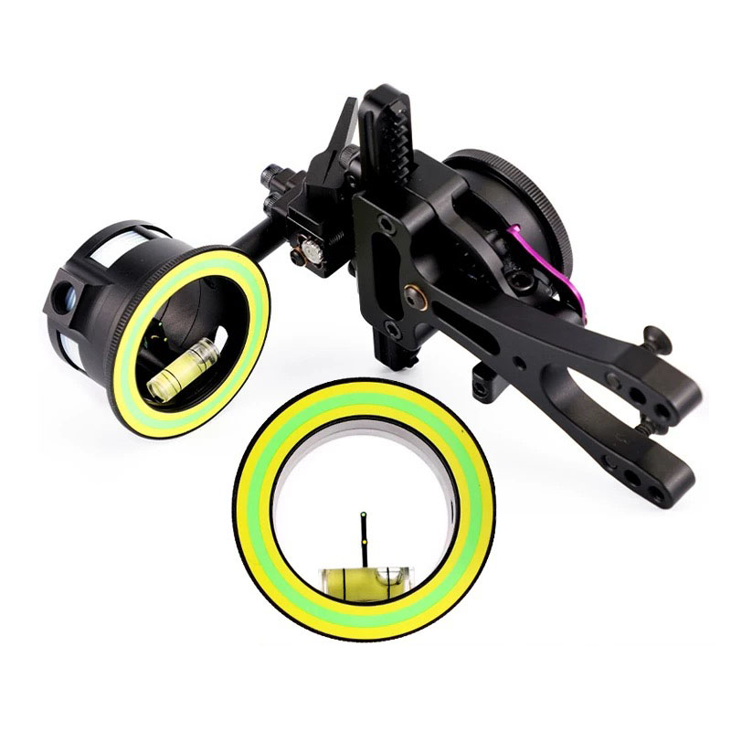 Hunting Bow Compound - アーチェリーコンパウンドボウサイト エディ 1ピン照準器 シングルピンサイト 迅速微調整可能 ショートバー