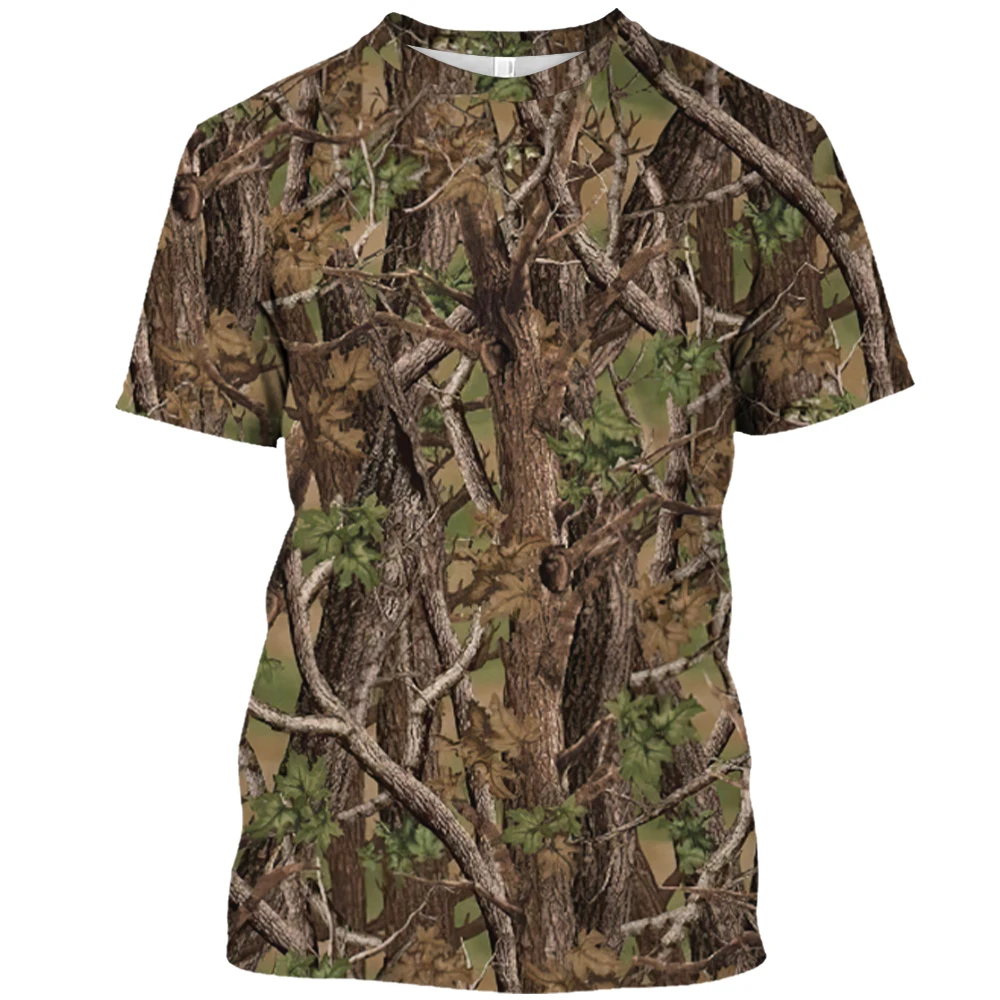 Hunting And Camping In Jungle - 夏ジャングル迷彩プレテンダー Tシャツ屋外狩猟キャンプ迷彩 Tシャツメンズ半袖ラウンドネックオーバーサイズ Tシャツ