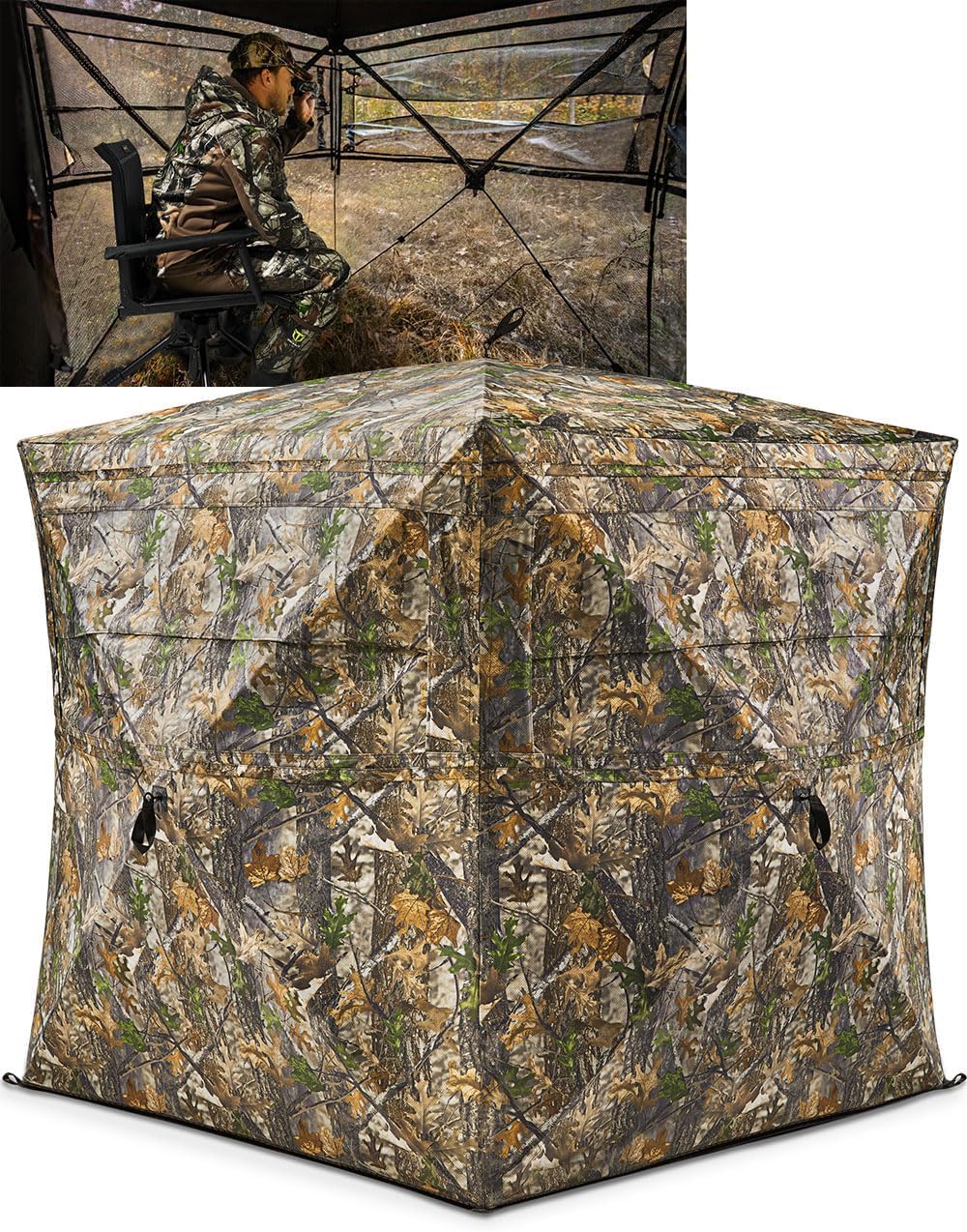 Hunting Blind Fabric - 高品質ポータブルオックスフォード生地屋外ハンティングギア、シースルーグランドブラインドテント、キャンプ用ワンベッドルーム構造