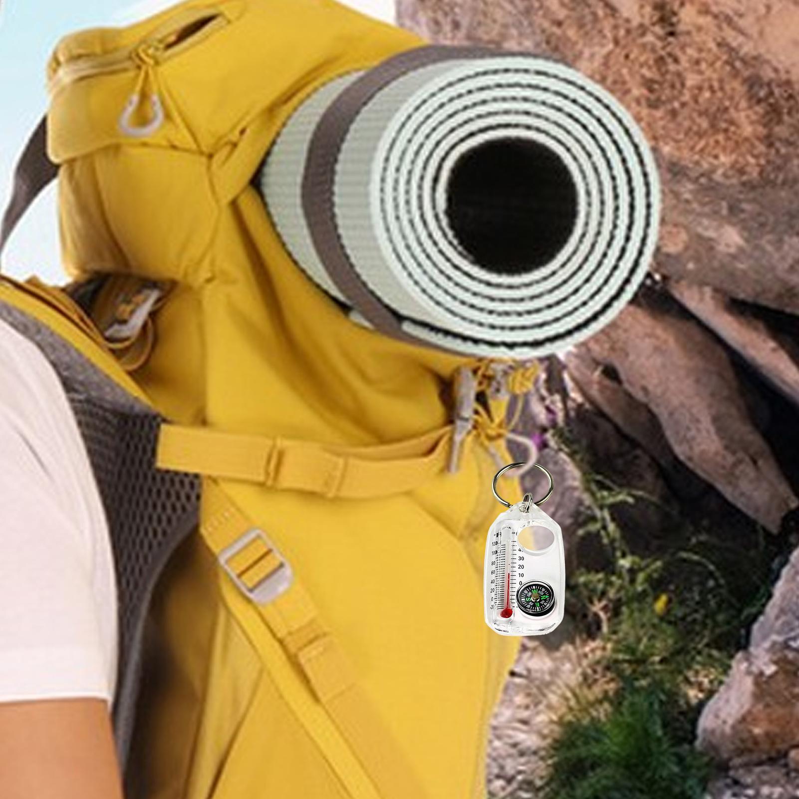 ポータブルアウトドアキーホルダーコンパス温度計コンボ小型ガイ - Outdoor Hunting Guide のレビューと価格