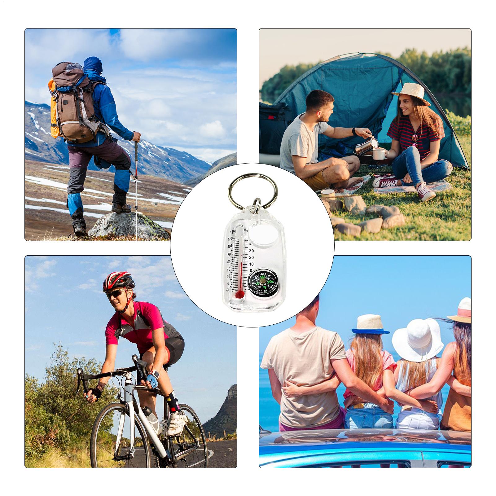ポータブルアウトドアキーホルダーコンパス温度計コンボ小型ガイ - Outdoor Hunting Guide のレビューと価格