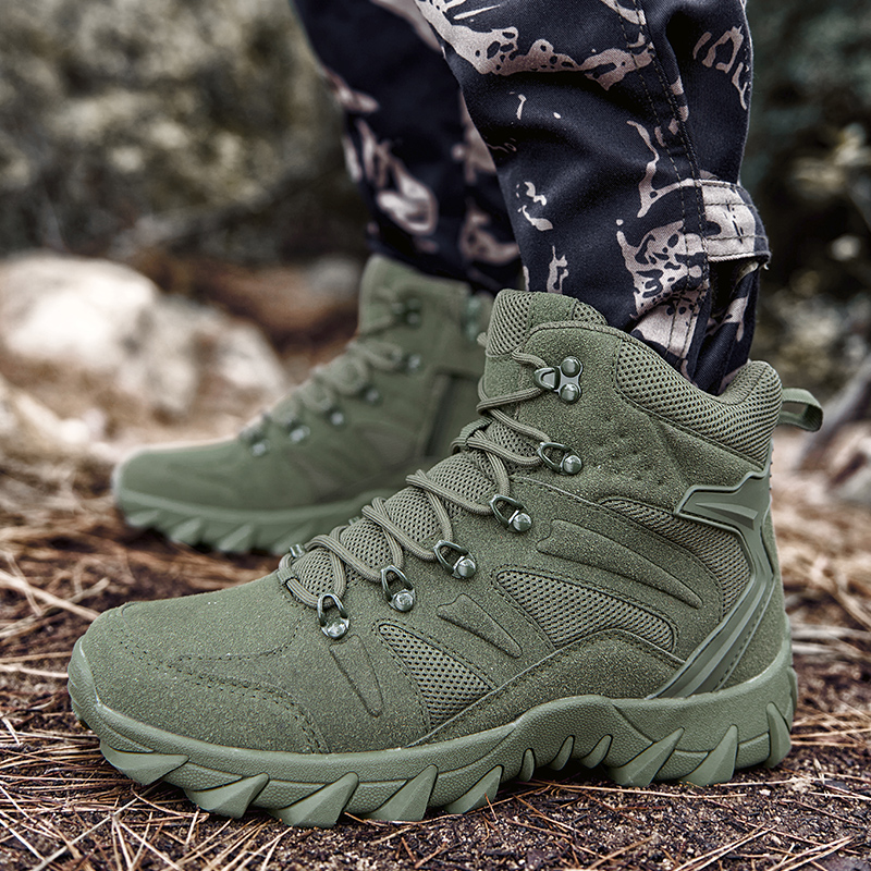砂漠戦闘訓練ブーツ男性屋外キャンプ耐摩耗性迅速対応ハイキング - Outdoor Hunting Boots For Men のレビューと価格
