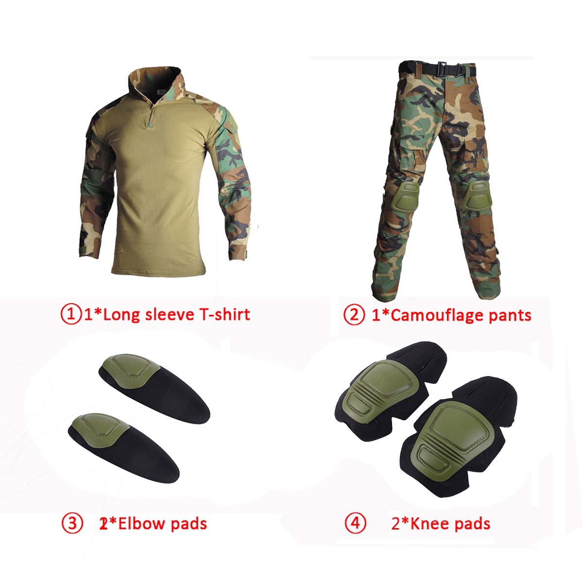ジャングル迷彩 G2 タクティカルフロッグスーツセット長袖コ - Hunting Outdoor Clothing のレビューと価格