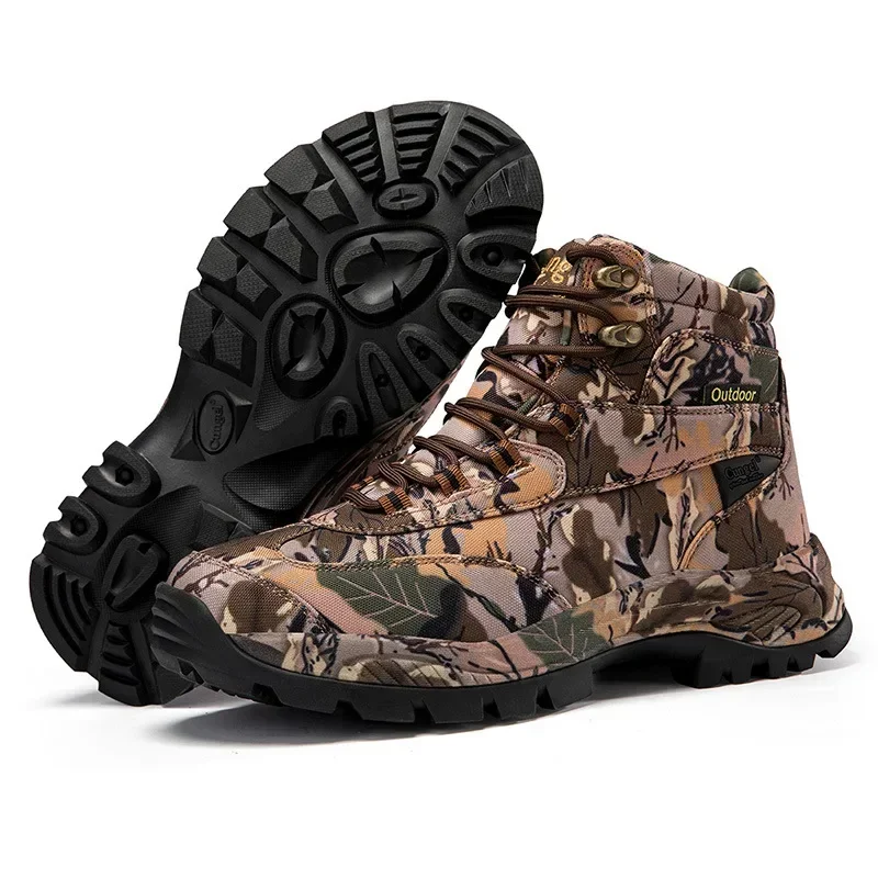 メンズハイトップ迷彩ハンティングブーツ通気性スポーツシューズ - Outdoor Hunting Boots For Men のレビューと価格