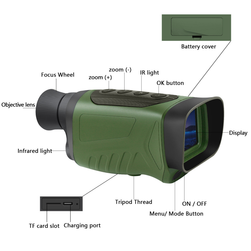 屋外狩猟用暗視装置、高画質ビデオ録画、バードウォッチング用双 - Outdoor Hunting Digital Night Vision のレビューと価格