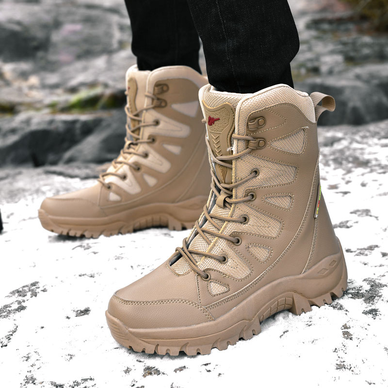 豪華な冬の屋外ハイキングブーツカップル男性トレッキングシュー - Outdoor Hunting Boots For Men のレビューと価格