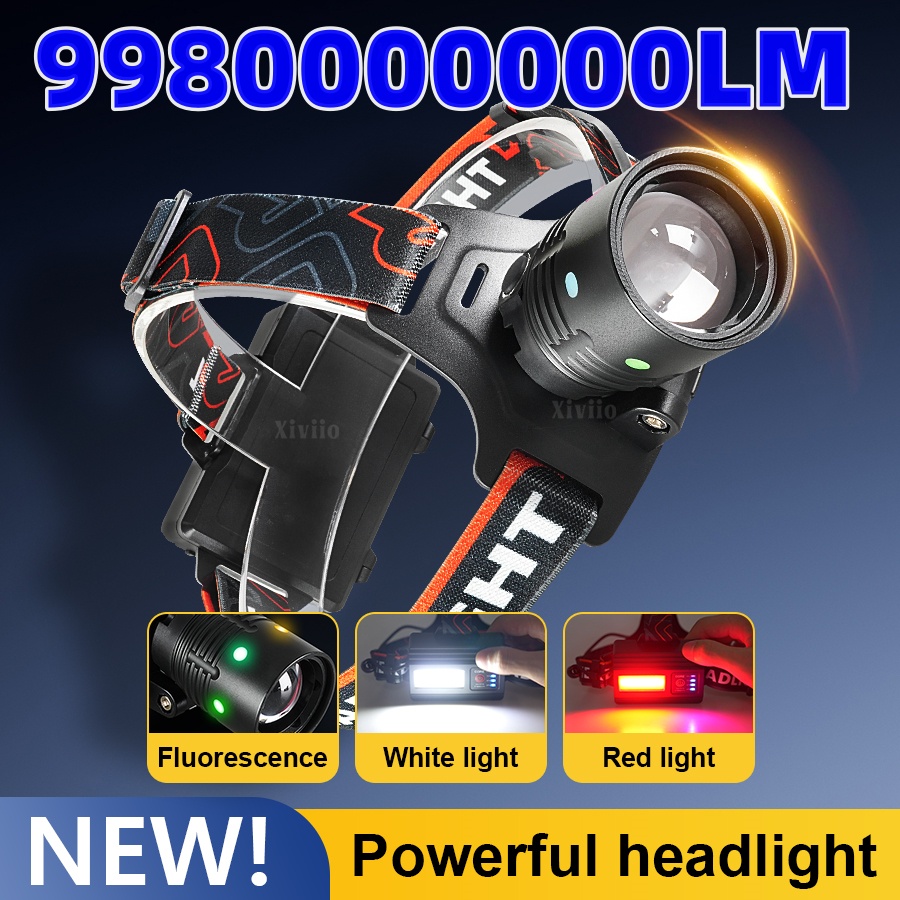 最新の超高輝度ハイパワーヘッドライト、充電式懐中電灯、タクテ - Headlamp Tactical Bright のレビューと価格