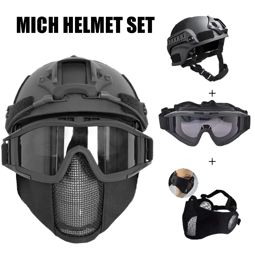 MICHエアソフトヘルメット＆ハーフフェイスメッシュマスクセ - Outdoor Hunting Guide のレビューと価格