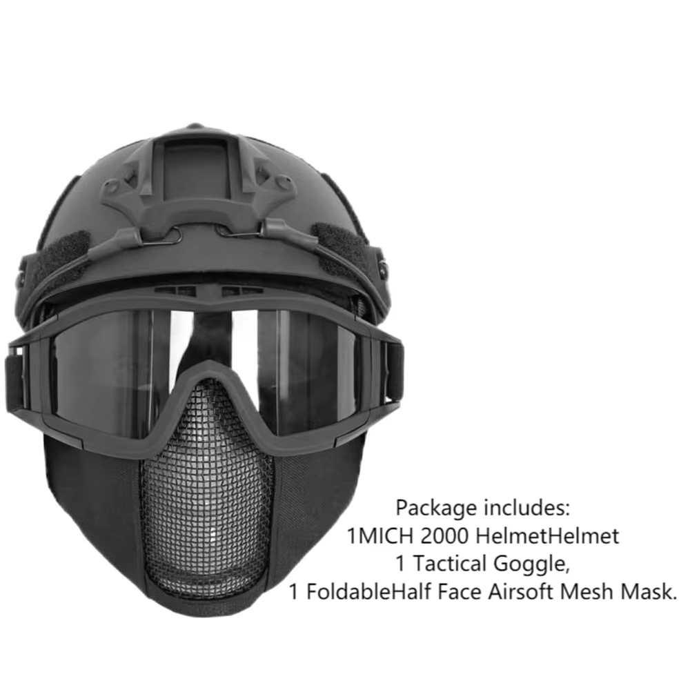 MICHエアソフトヘルメット＆ハーフフェイスメッシュマスクセ - Outdoor Hunting Guide のレビューと価格