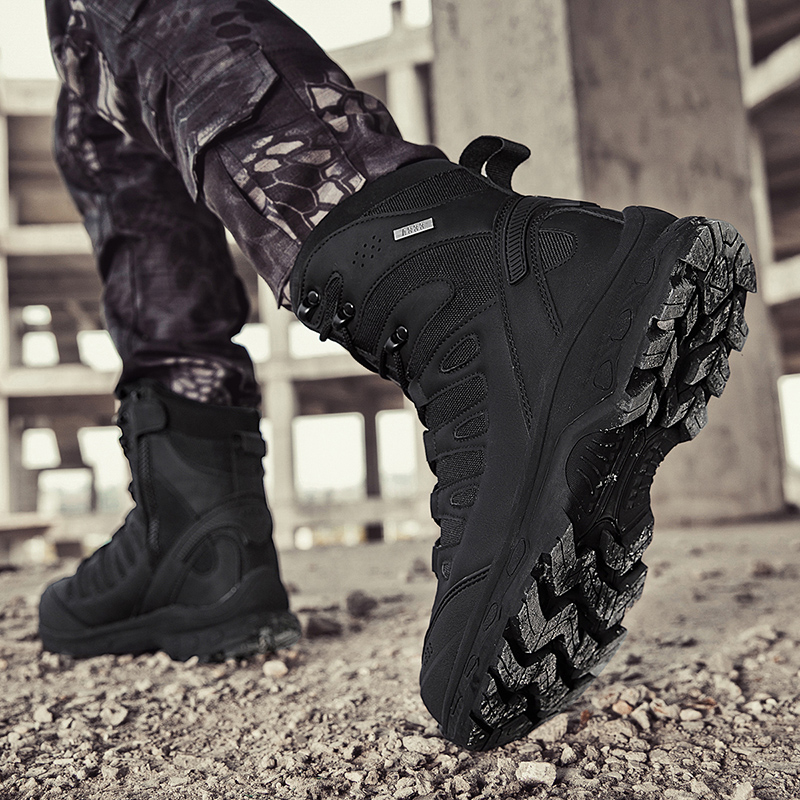 新しい男性の戦術的なブーツ軍事ブランド狩猟ハイキング靴足首防 - Outdoor Hunting Boots For Men のレビューと価格