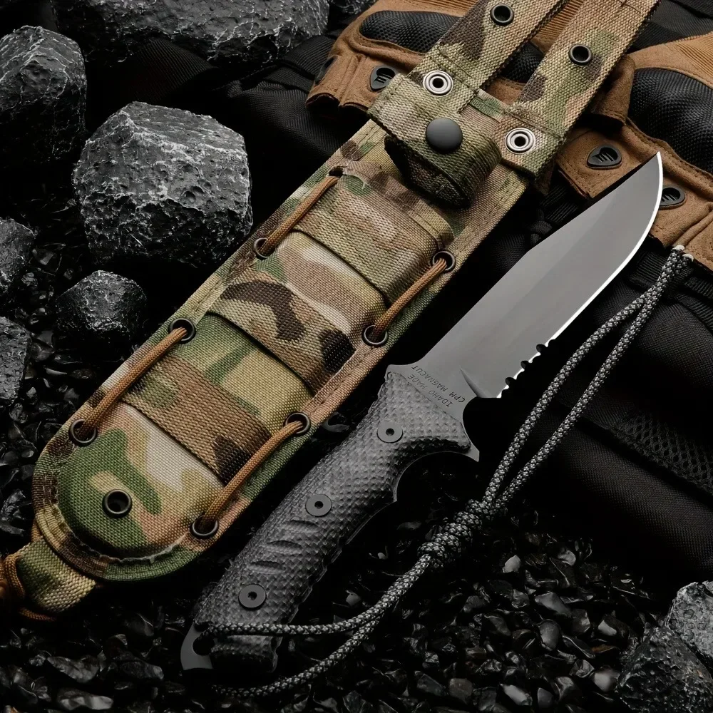 CR（ハイエンド版）アウトドアキャンプ用ストレートナイフ ジ - Hunting And Camping In Jungle のレビューと価格