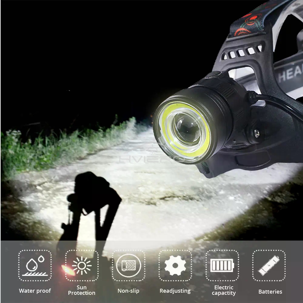 T6 Cob トーチ懐中電灯ヘッドライト USB Led ヘ - Outdoor Hunting Fishing Jobs のレビューと価格