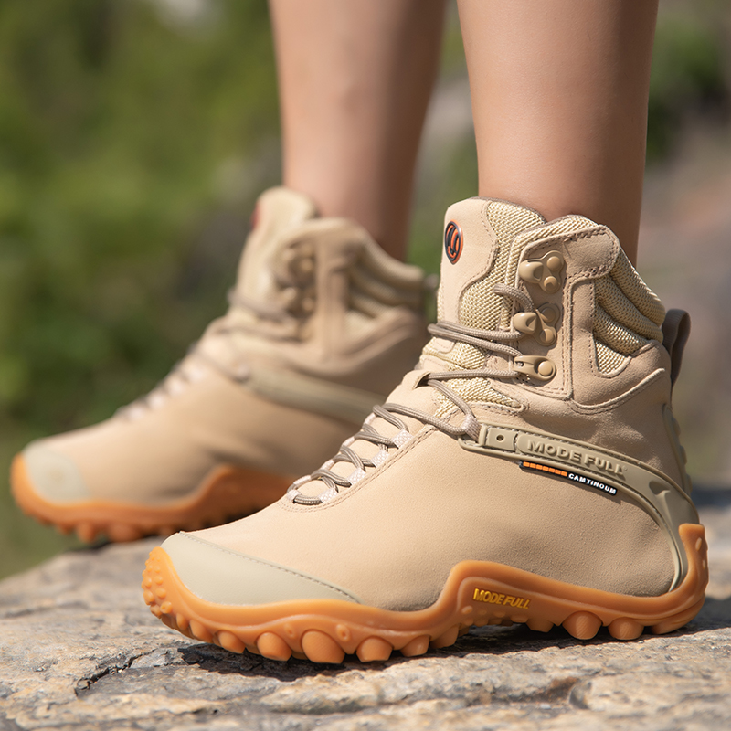 牛革男性冬のハイキングブーツ女性のための屋外防水ツリーキング - Outdoor Hunting Boots For Men のレビューと価格