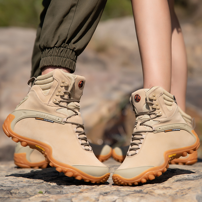 牛革男性冬のハイキングブーツ女性のための屋外防水ツリーキング - Outdoor Hunting Boots For Men のレビューと価格