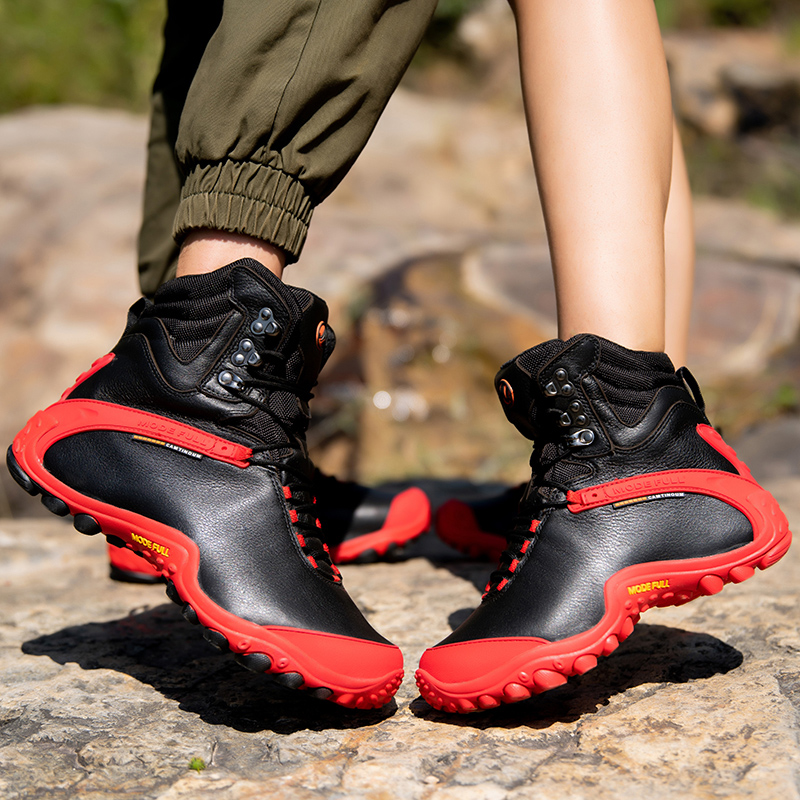 牛革男性冬のハイキングブーツ女性のための屋外防水ツリーキング - Outdoor Hunting Boots For Men のレビューと価格