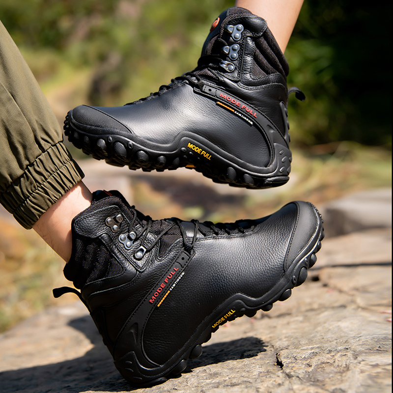 牛革男性冬のハイキングブーツ女性のための屋外防水ツリーキング - Outdoor Hunting Boots For Men のレビューと価格
