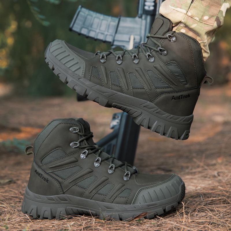 男性の戦術的なブーツ防水超軽量アンチスリップ男性高品質キャン - Outdoor Hunting Boots For Men のレビューと価格