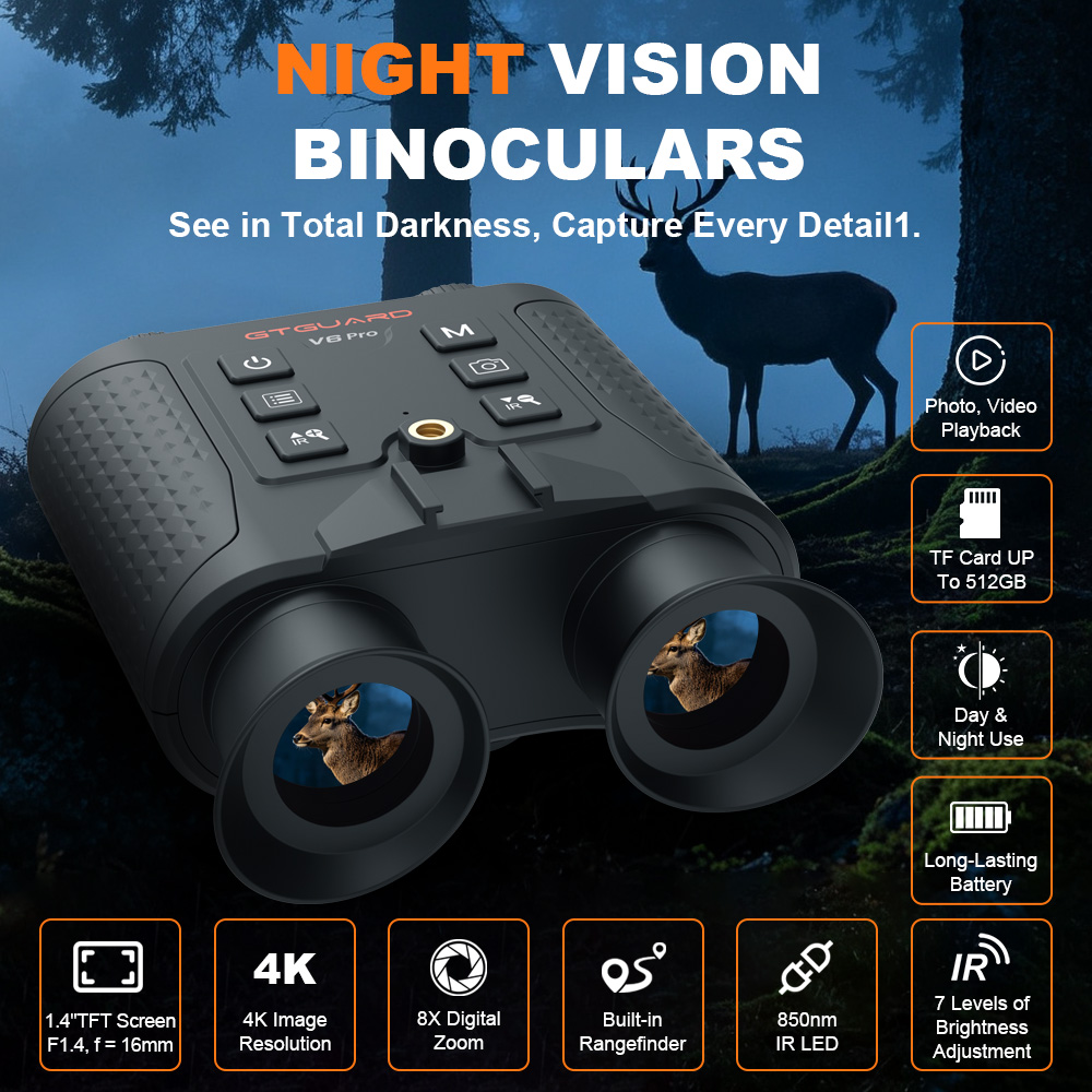 4Kナイトビジョン双眼鏡 8倍デジタルズーム 赤外線ナイトビ - Outdoor Hunting Digital Night Vision のレビューと価格